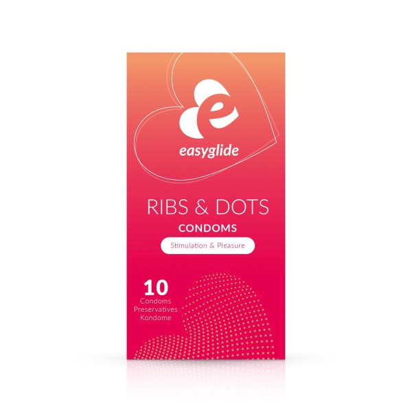 EasyGlide - Ribs and Dots Kondome - 10 Stück